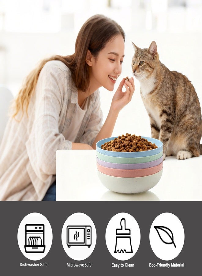 OLULU 10 Pack Cat Bowls, Whisker Friendly Kitten Dishes, Durable Wheat Straw Cat Food Bowls for Indoor Outdoor Cats - Image 3
